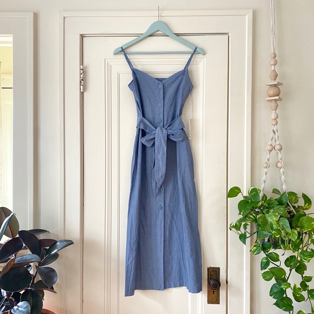 Anthropologie LACAUSA Bluebell Chambray Dress NWT